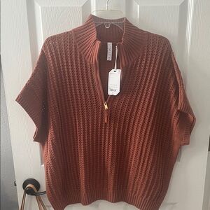 STYLUS Women's Cowl Neck Sweater in Warm Rust